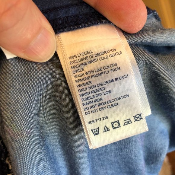 Nautica Wide Leg Jumpsuit Sleeveless Lyocell Denim Drawstring Waist Women's L - Picture 9 of 10